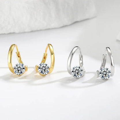Twist Moissanite Hoop Earrings Fashion Jewelry Gift