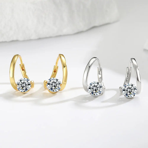 Twist Moissanite Hoop Earrings Fashion Jewelry Gift