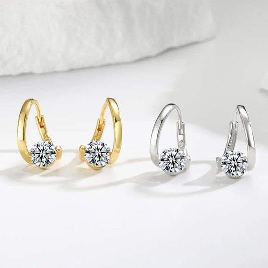 Twist Moissanite Hoop Earrings Fashion Jewelry Gift