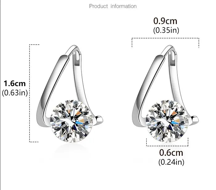 Twist Moissanite Hoop Earrings Fashion Jewelry Gift