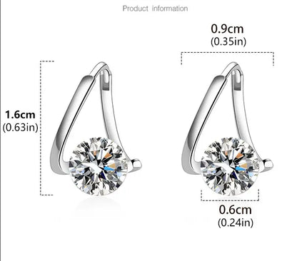 Twist Moissanite Hoop Earrings Fashion Jewelry Gift