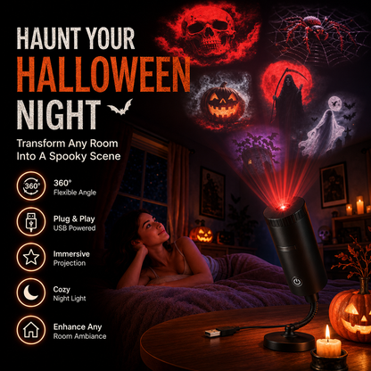 Plug-and-Play HD Halloween Horror Projector
