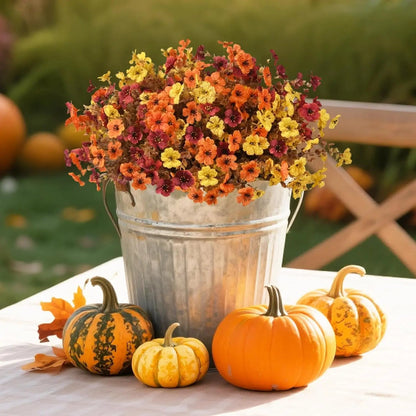 Halloween Artificial Fall Flowers, Realistic UV Resistant Zero Maintenance Outdoor Decor