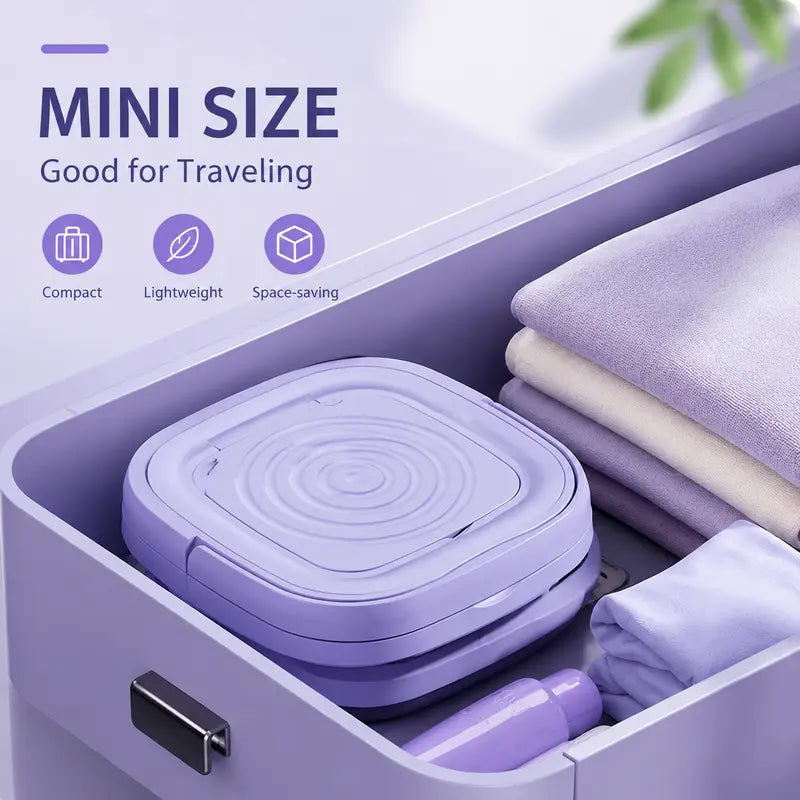 🧺 8L Portable Foldable Washing Machine with Spin Dryer – Compact Washer for Underwear & Socks