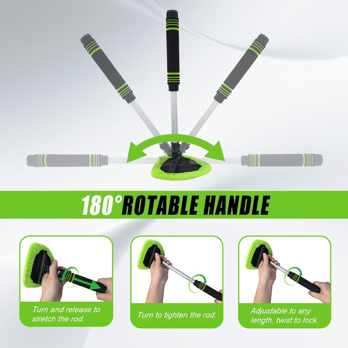 Windshield Cleaning Tool Set with Extendable Handle