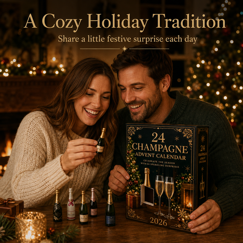 2026 Champagne Advent Calendar – 24-Day Christmas Countdown Gift