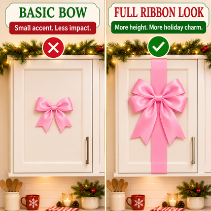 🎀CHRISTMAS BOW RIBBON DECORATION🎄- FESTIVE DOOR & CABINET DECOR FOR THE HOLIDAYS