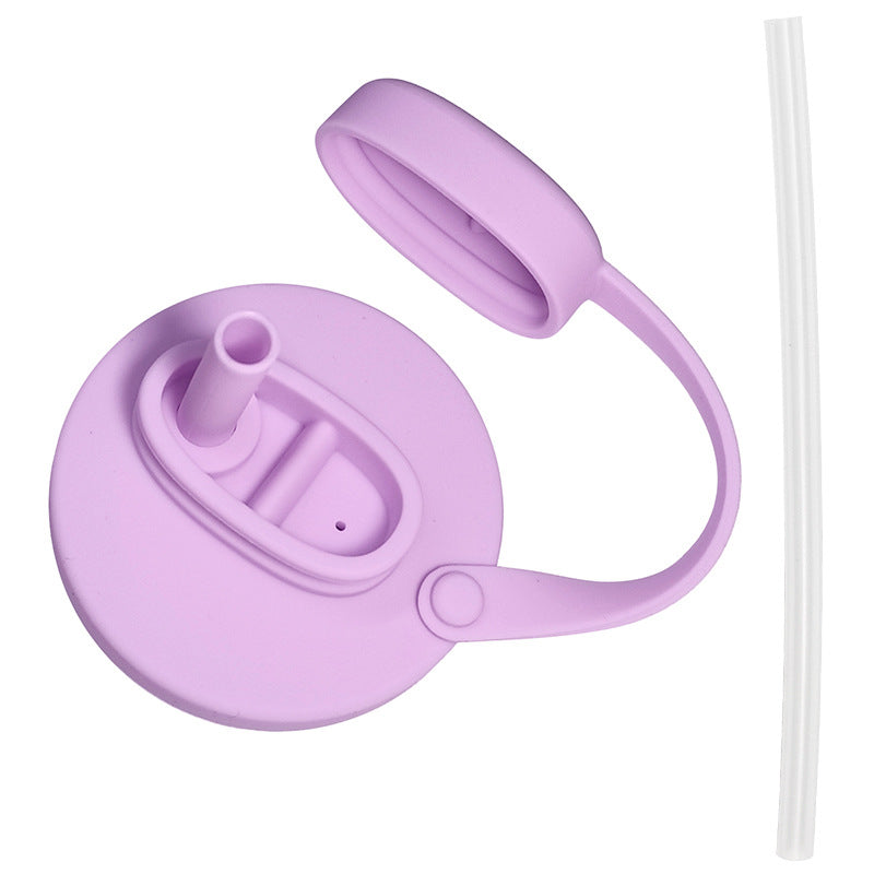 Silicone Can Lid Reusable Leakproof Airtight Cover with Straw and Handle