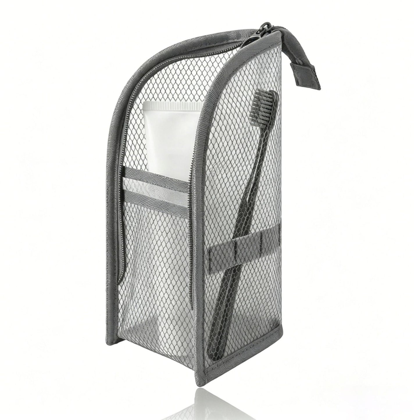 🧼 2‑Pack Quick‑Dry Mesh Hanging Toiletry Bag with Toothbrush Slots