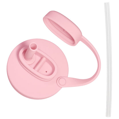 Silicone Can Lid Reusable Leakproof Airtight Cover with Straw and Handle