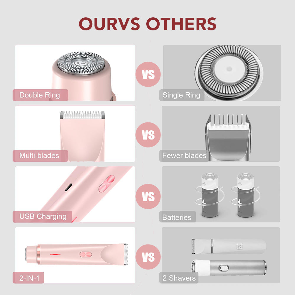 2-in-1 Painless Bikini Hair Trimmer