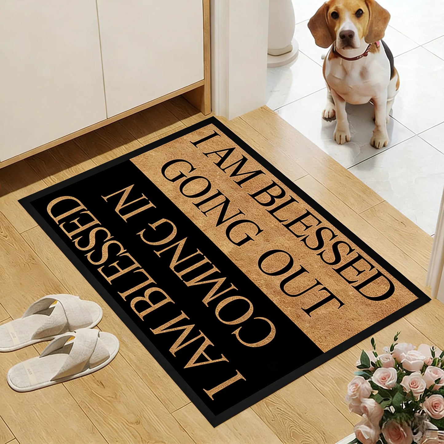 ✨Blessing Letter Good Luck Entryway Door Mat, Minimalist Indoor Small Rug