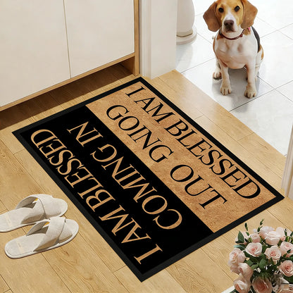 ✨Blessing Letter Good Luck Entryway Door Mat, Minimalist Indoor Small Rug