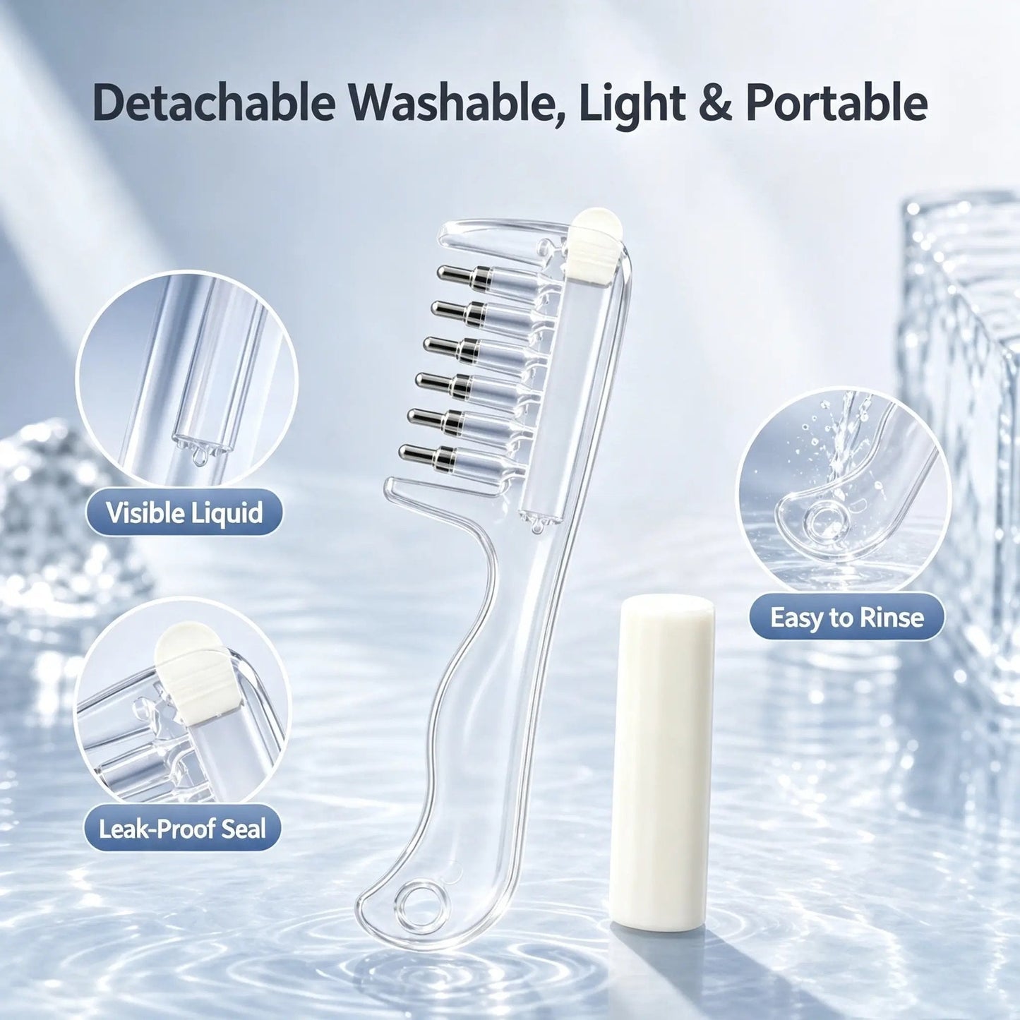Refillable Scalp Liquid Applicator Massage Comb for Hair Root Oil Care