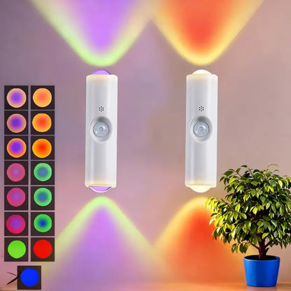 💡2-Pack RGB Motion Sensor Night Lights, Rechargeable Magnetic LED Lamp
