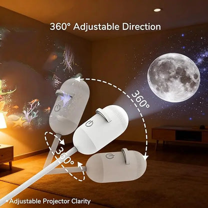 2-in-1 Galaxy Star Projector USB Night Light for Indoor Decor