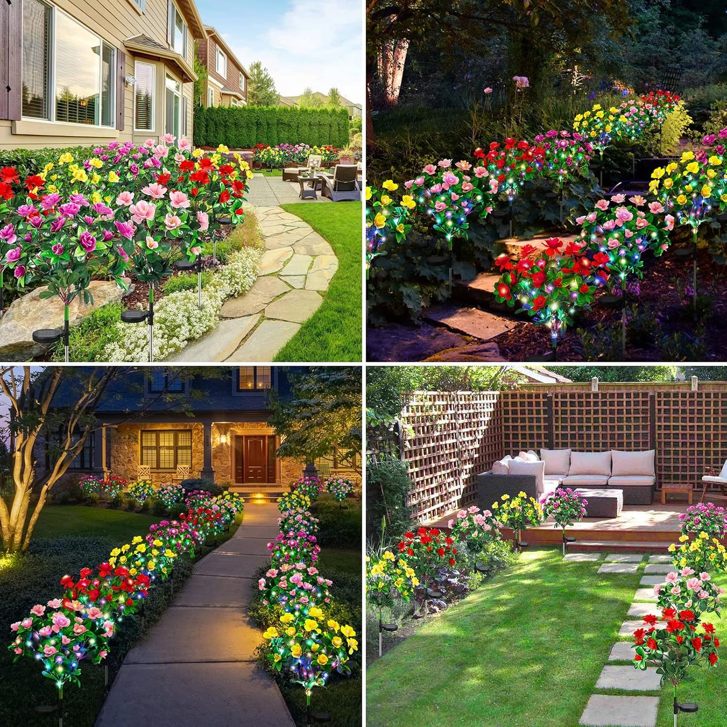 🌸✨ Memorial Garden Bloom Lights – Featuring Ultra-Realistic Artificial Petals, Solar-Powered & Weatherproof🏡🌪️