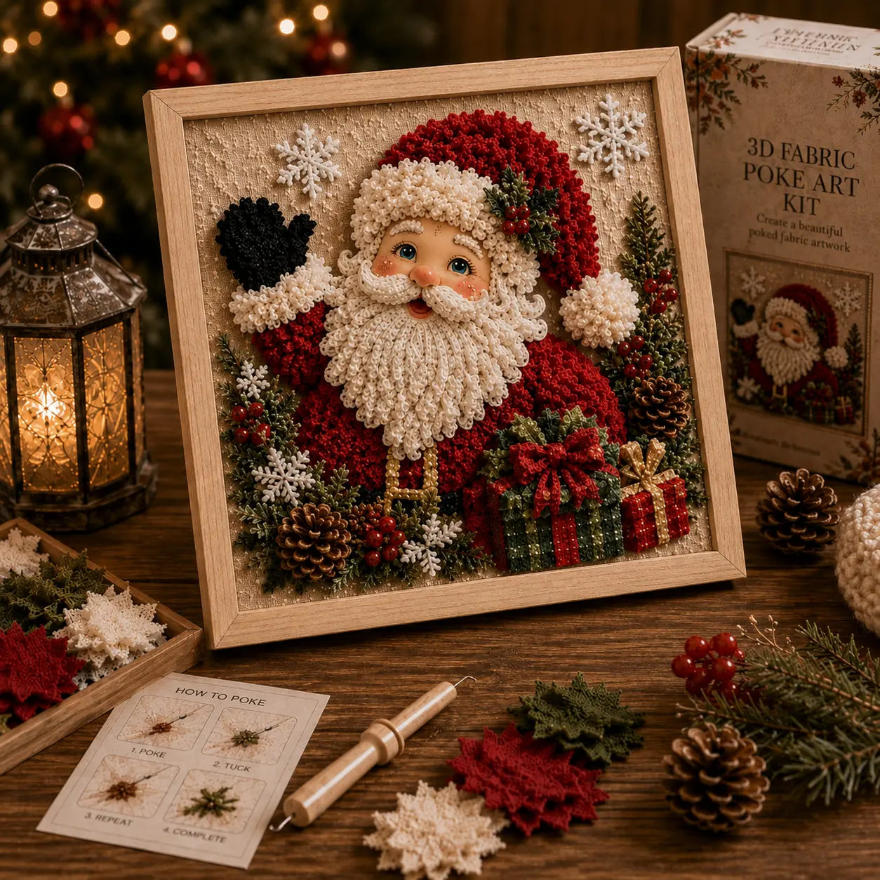 ⛄ DIY Snowman Fabric Poke Art Kit, Handmade 3D Christmas Holiday Decoration Craft Set