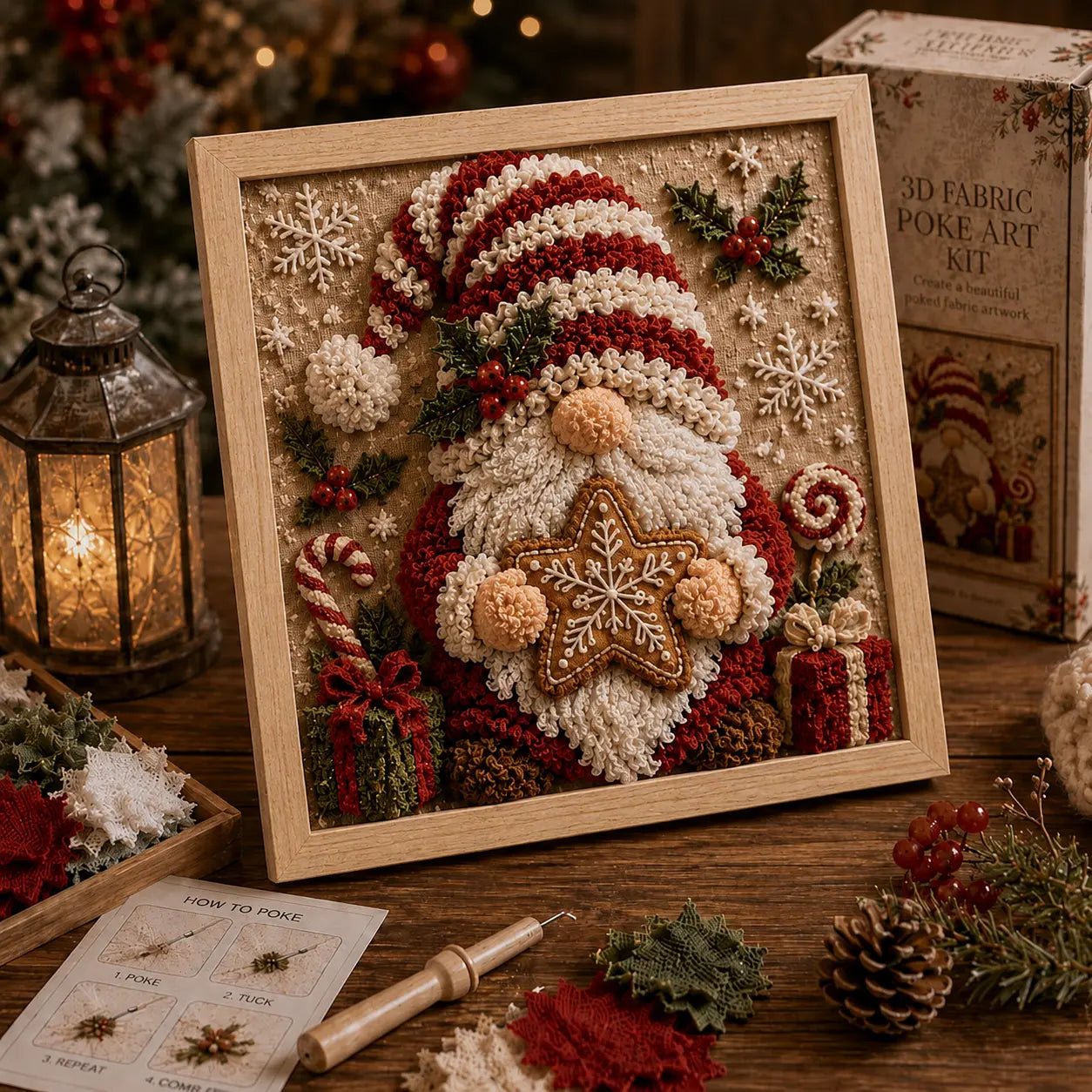 ⛄ DIY Snowman Fabric Poke Art Kit, Handmade 3D Christmas Holiday Decoration Craft Set