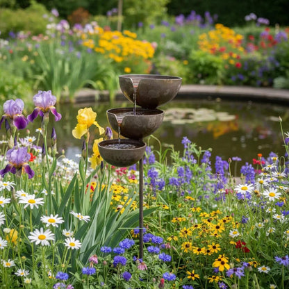 🌧️ Rain Catcher Self-Filling Bird Bath 🐦 Weatherproof Outdoor Garden Bird Water Bowl