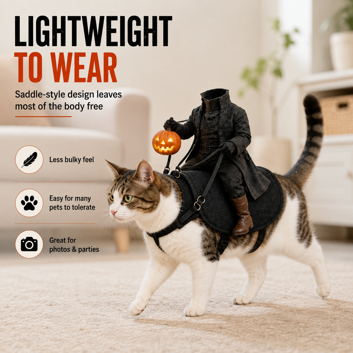 😺Headless Horseman Pet Halloween Costume🎃