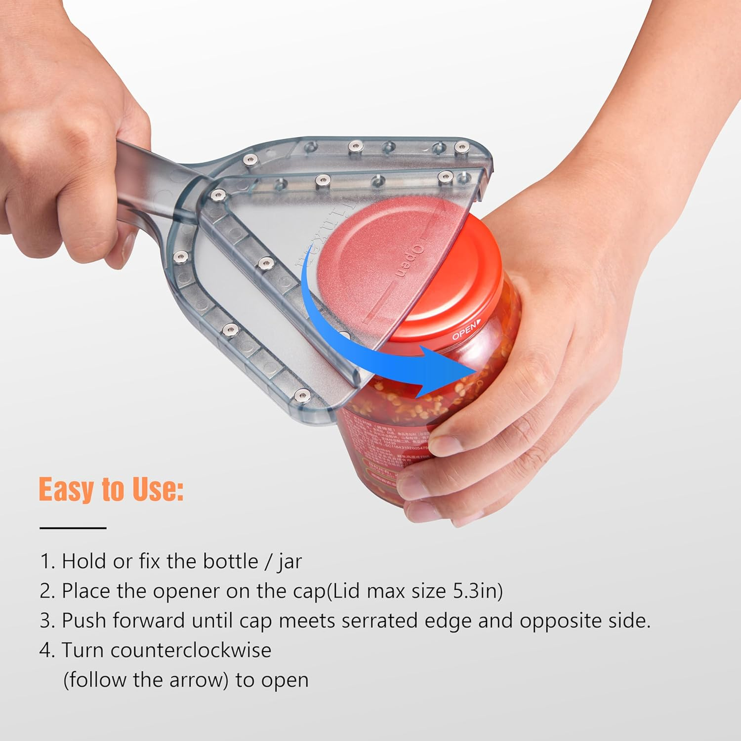 Jar Opener for Weak Hands & Seniors – Easy Grip Manual Lid & Bottle Opener for Arthritis, Stainless Steel Kitchen Tool
