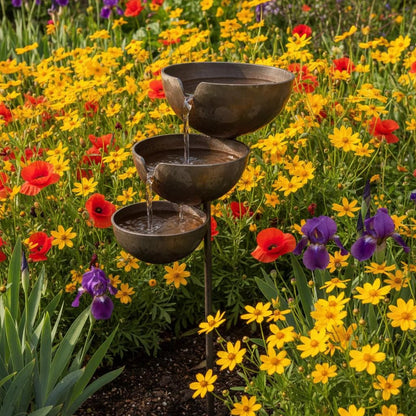 🌧️ Rain Catcher Self-Filling Bird Bath 🐦 Weatherproof Outdoor Garden Bird Water Bowl