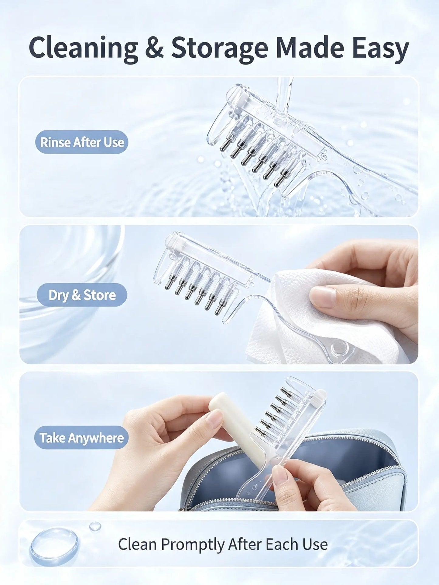 Refillable Scalp Liquid Applicator Massage Comb for Hair Root Oil Care