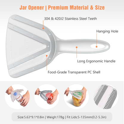Jar Opener for Weak Hands & Seniors – Easy Grip Manual Lid & Bottle Opener for Arthritis, Stainless Steel Kitchen Tool