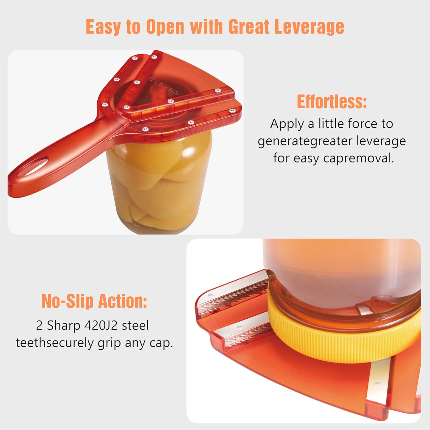 Jar Opener for Weak Hands & Seniors – Easy Grip Manual Lid & Bottle Opener for Arthritis, Stainless Steel Kitchen Tool