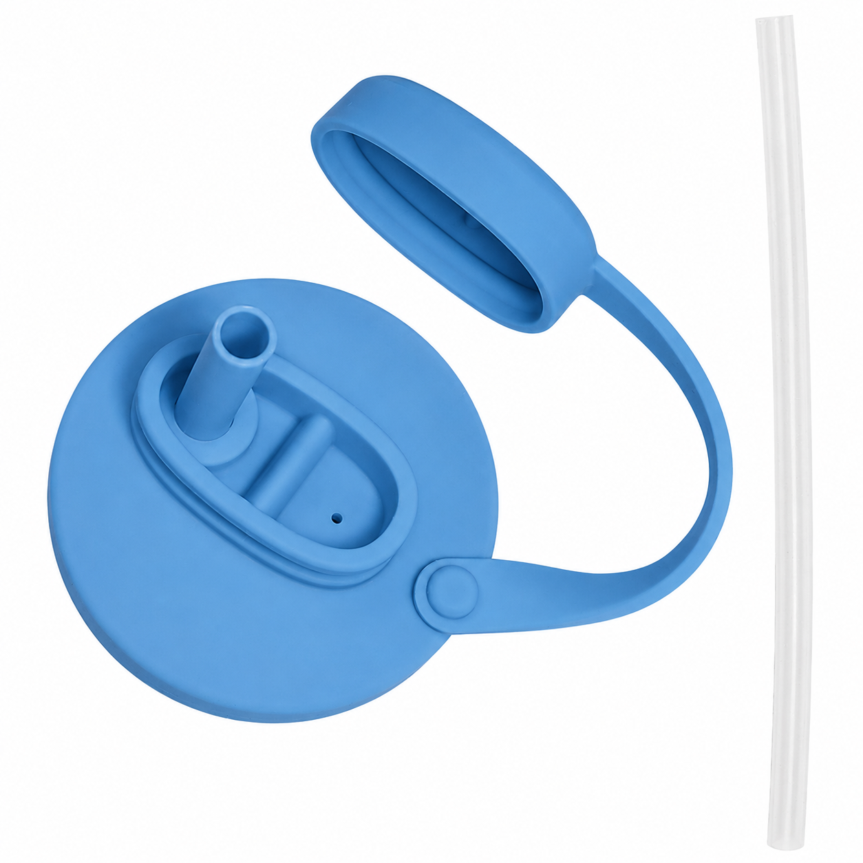 Silicone Can Lid Reusable Leakproof Airtight Cover with Straw and Handle
