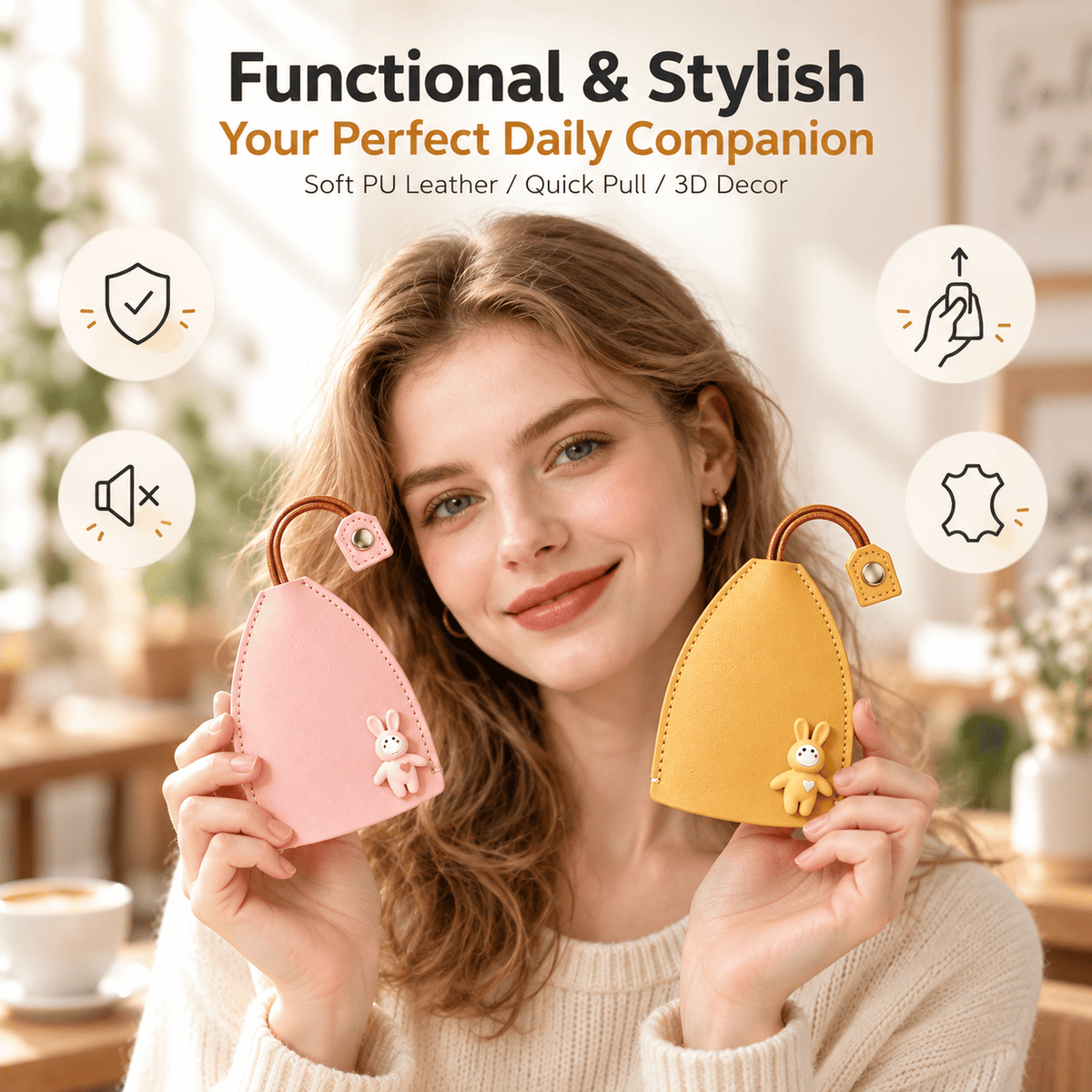 🔥Cute Cartoon Pull-Out Key Case