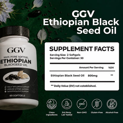 GGV Ethiopian Black Seed Oil Softgels - 60 Count