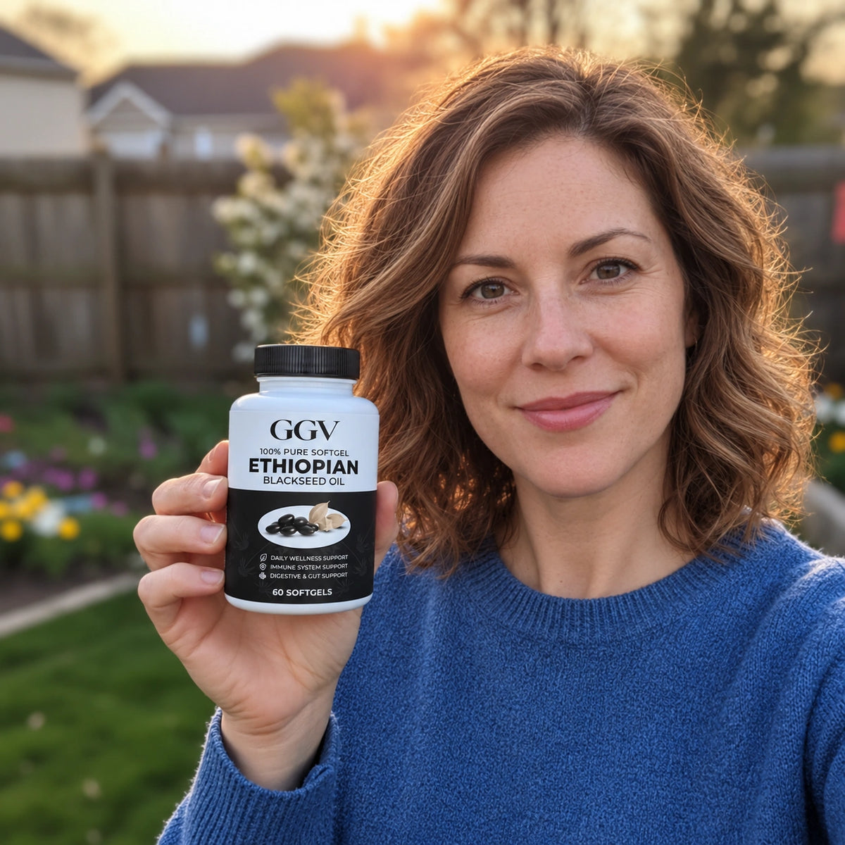 Illustrative lifestyle photo with GGV black seed oil