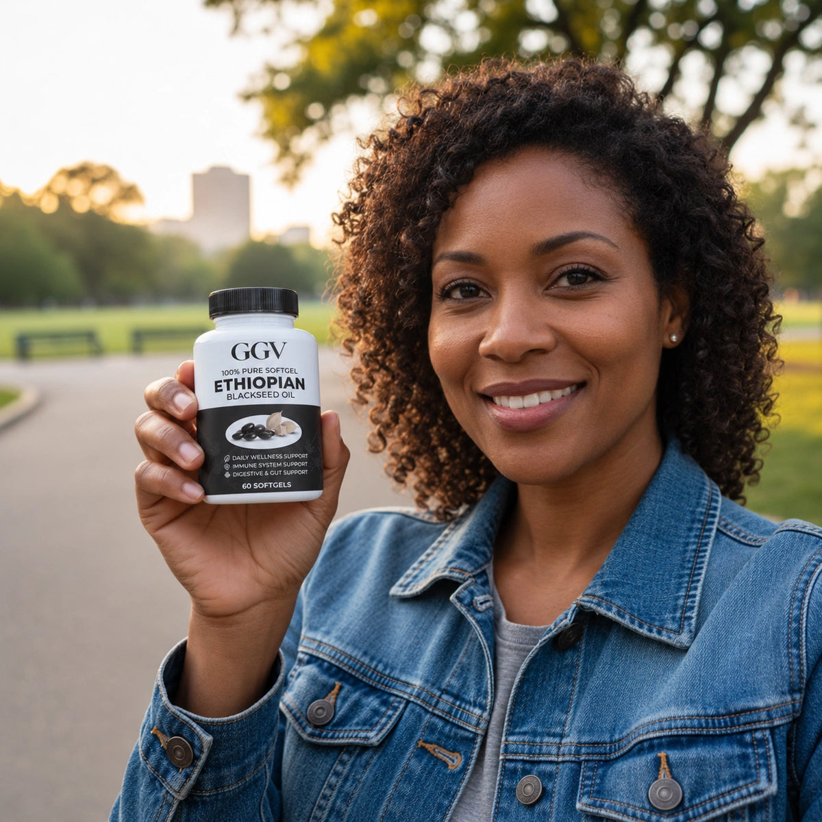 Illustrative lifestyle photo with GGV black seed oil