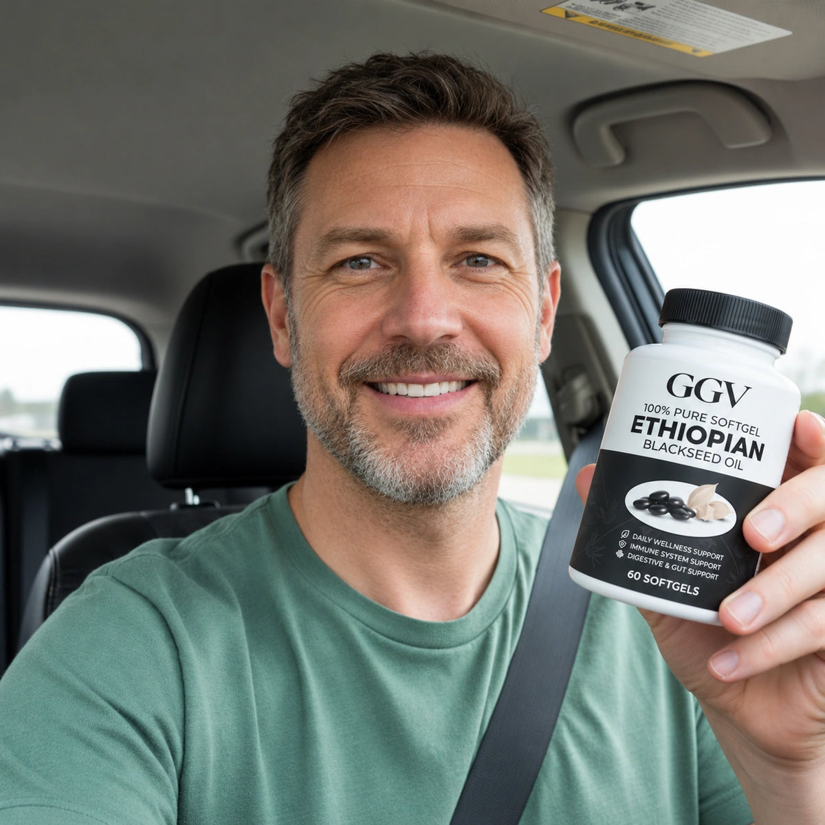 Illustrative lifestyle photo with GGV black seed oil