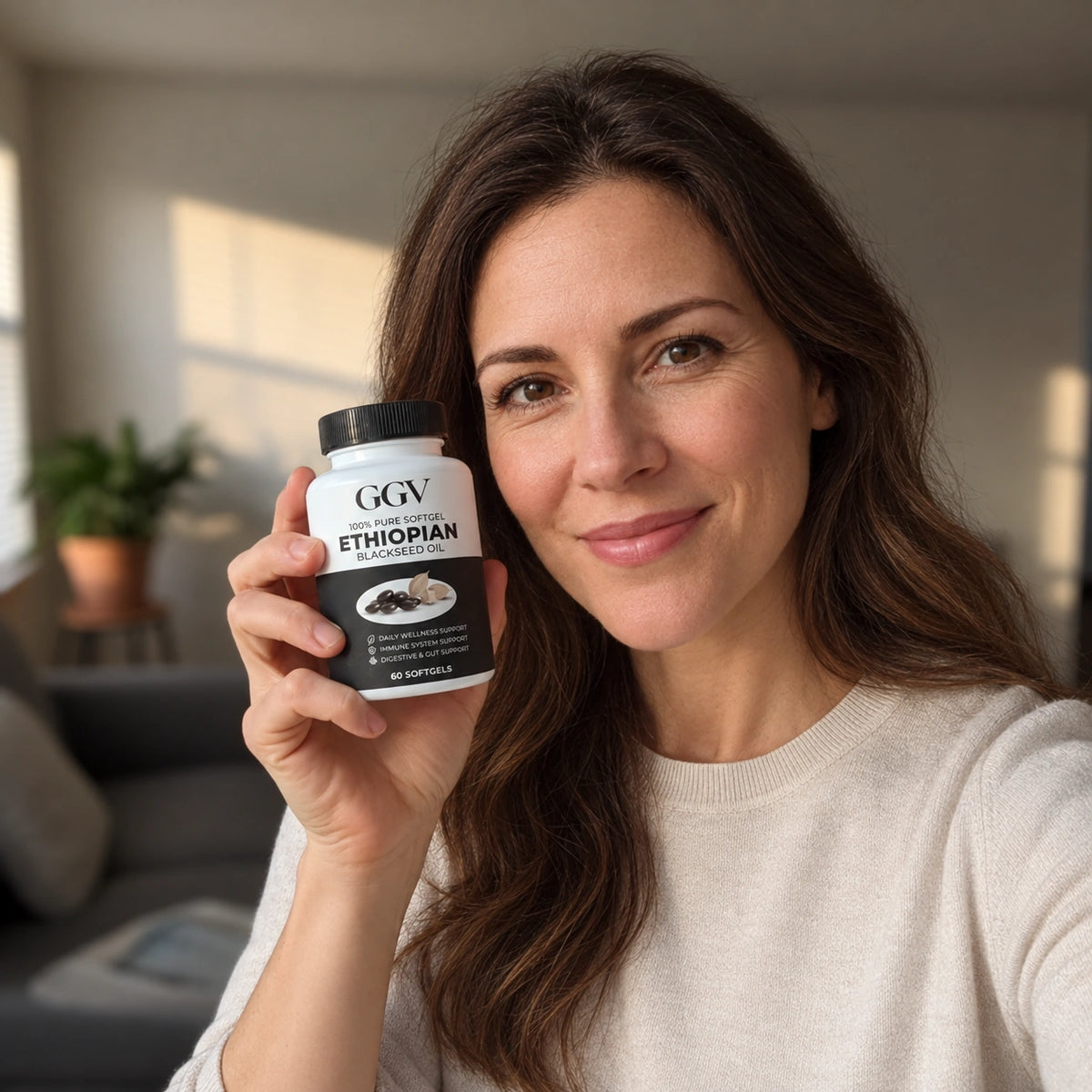 Illustrative lifestyle photo with GGV black seed oil