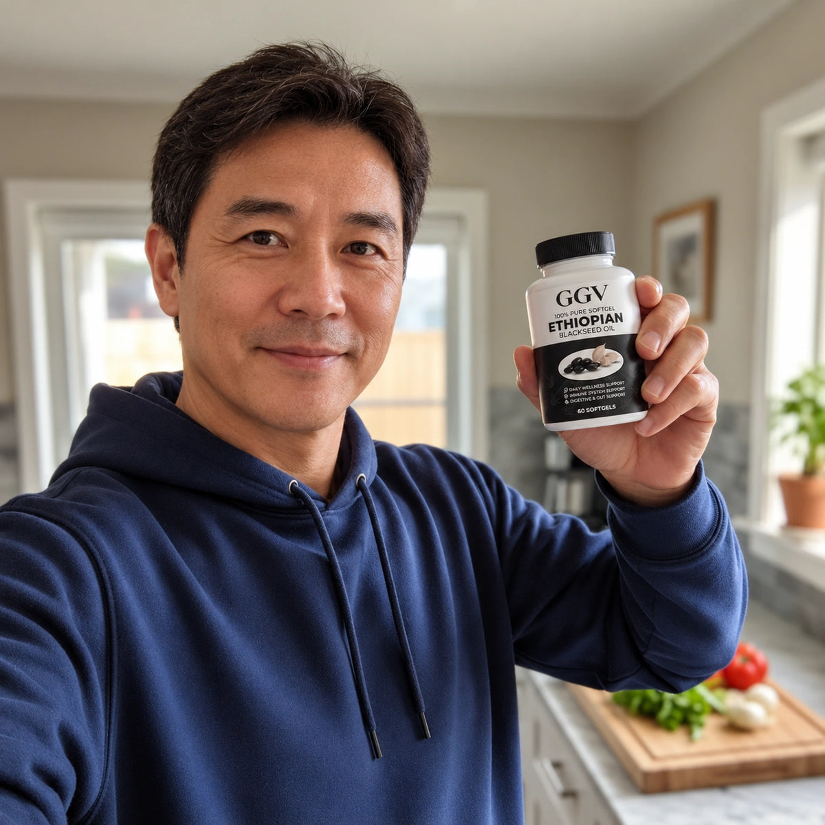 Illustrative lifestyle photo with GGV black seed oil