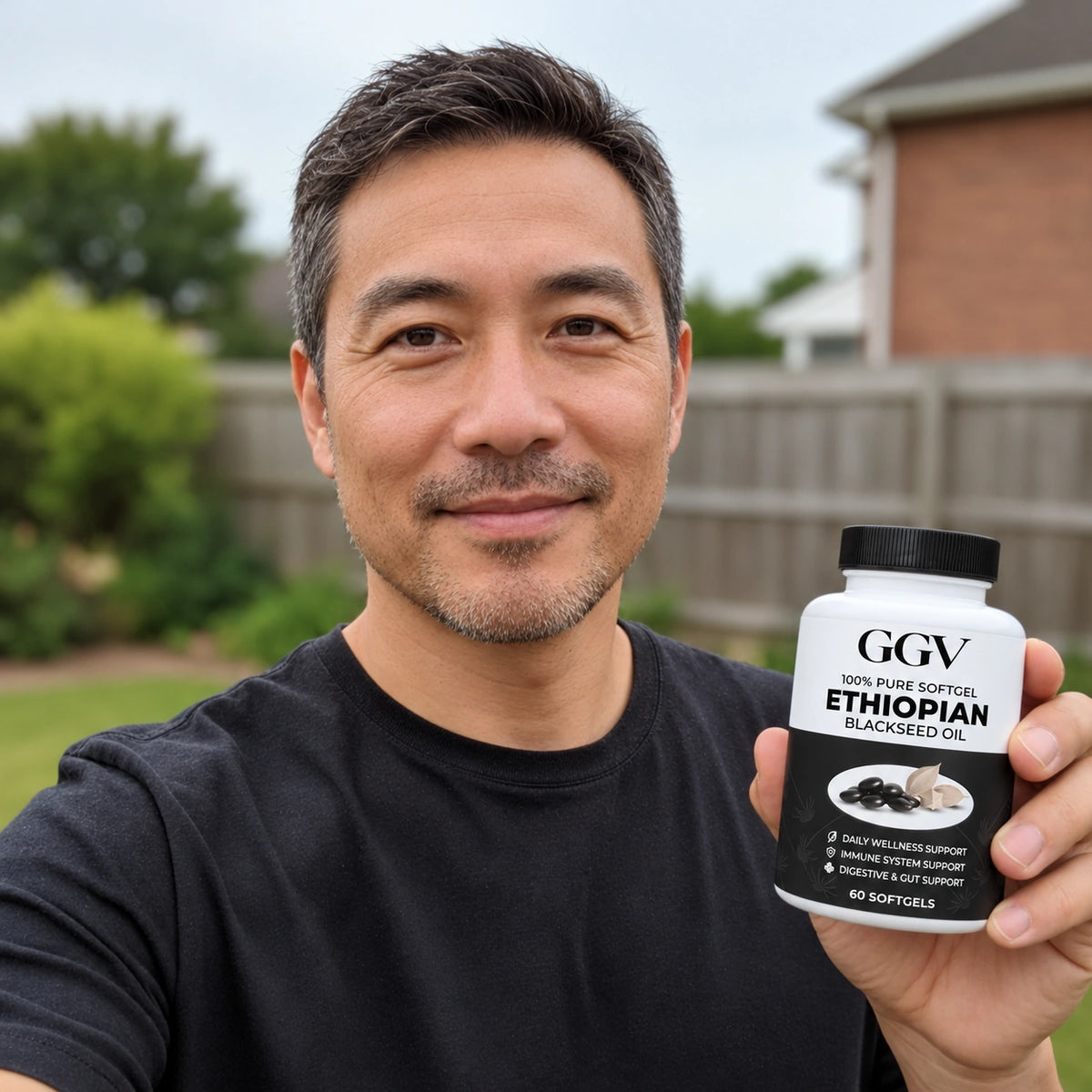 Illustrative lifestyle photo with GGV black seed oil