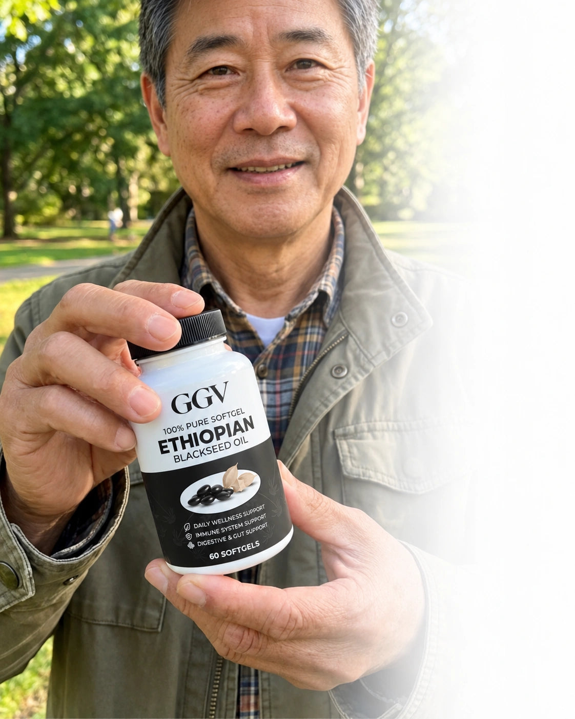 Illustrative lifestyle photo with GGV black seed oil