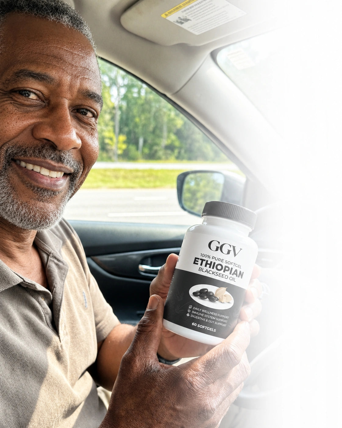 Illustrative lifestyle photo with GGV black seed oil