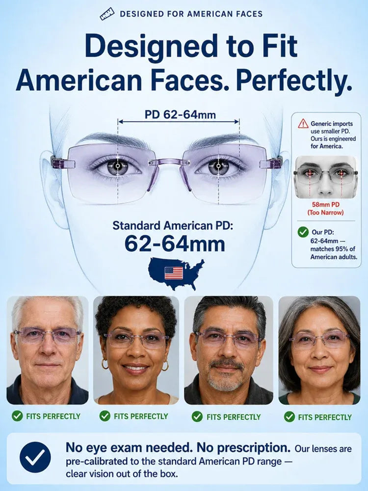 Diamond‑Cut Smart Zoom Reading Glasses, Comfortable Daily Eyewear