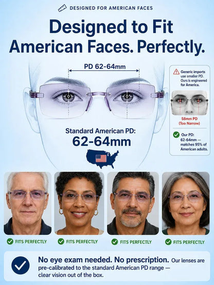 Diamond‑Cut Smart Zoom Reading Glasses, Comfortable Daily Eyewear