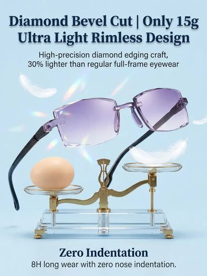 Diamond‑Cut Smart Zoom Reading Glasses, Comfortable Daily Eyewear