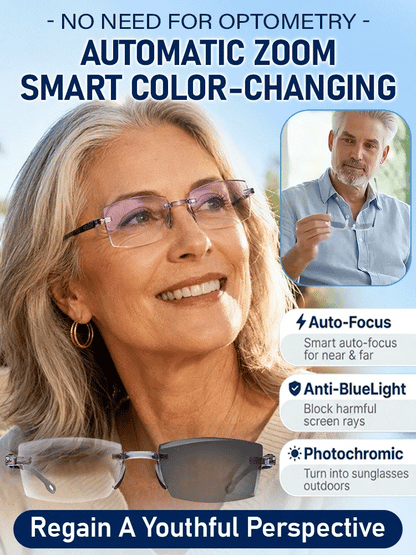 Diamond‑Cut Smart Zoom Reading Glasses, Comfortable Daily Eyewear