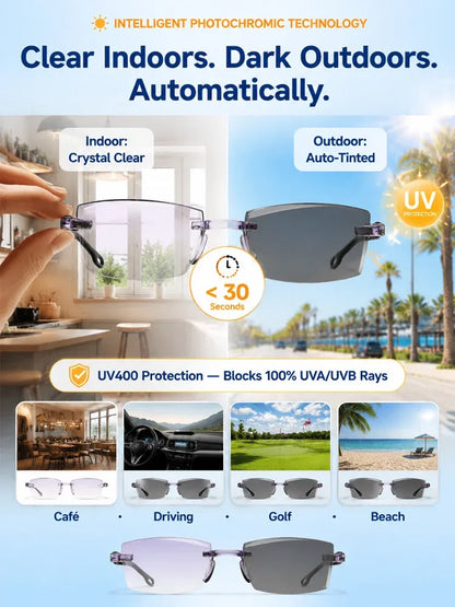 Diamond‑Cut Smart Zoom Reading Glasses, Comfortable Daily Eyewear