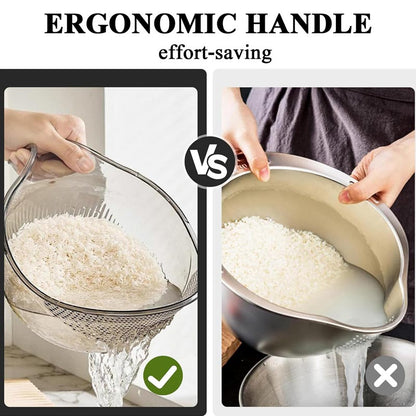 Multipurpose Rice Washing Bowl Strainer with Handle
