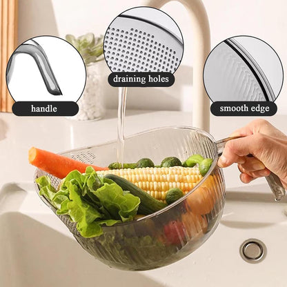 Multipurpose Rice Washing Bowl Strainer with Handle