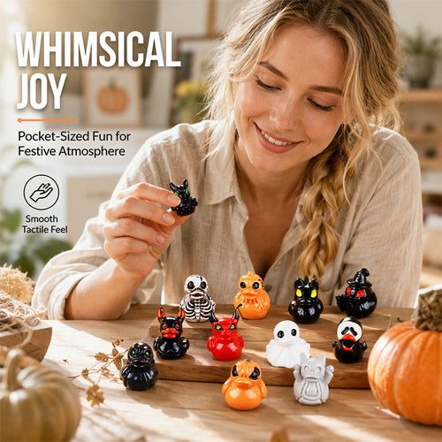 🎃40 Pcs Halloween Mini Resin Ducks (Devil, Ghost, & Skeleton Designs)
