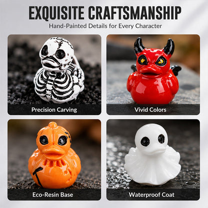 🎃40 Pcs Halloween Mini Resin Ducks (Devil, Ghost, & Skeleton Designs)